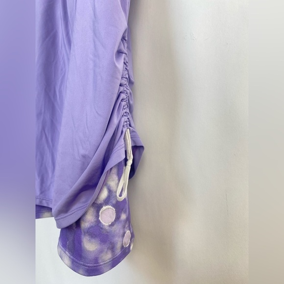 ATHLETA Gray Wisteria Purple Racerback Tank Double Layer side ruching Medium - Picture 3 of 10